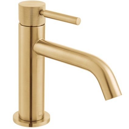 Cutout image of Vado Individual Knurled Accents Brushed Gold Mono Basin Mixer